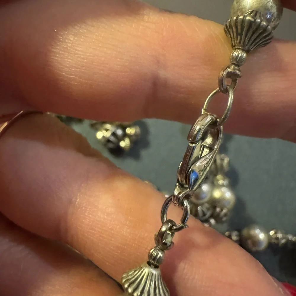 Bohemian Style Silver Tone Beaded Necklace